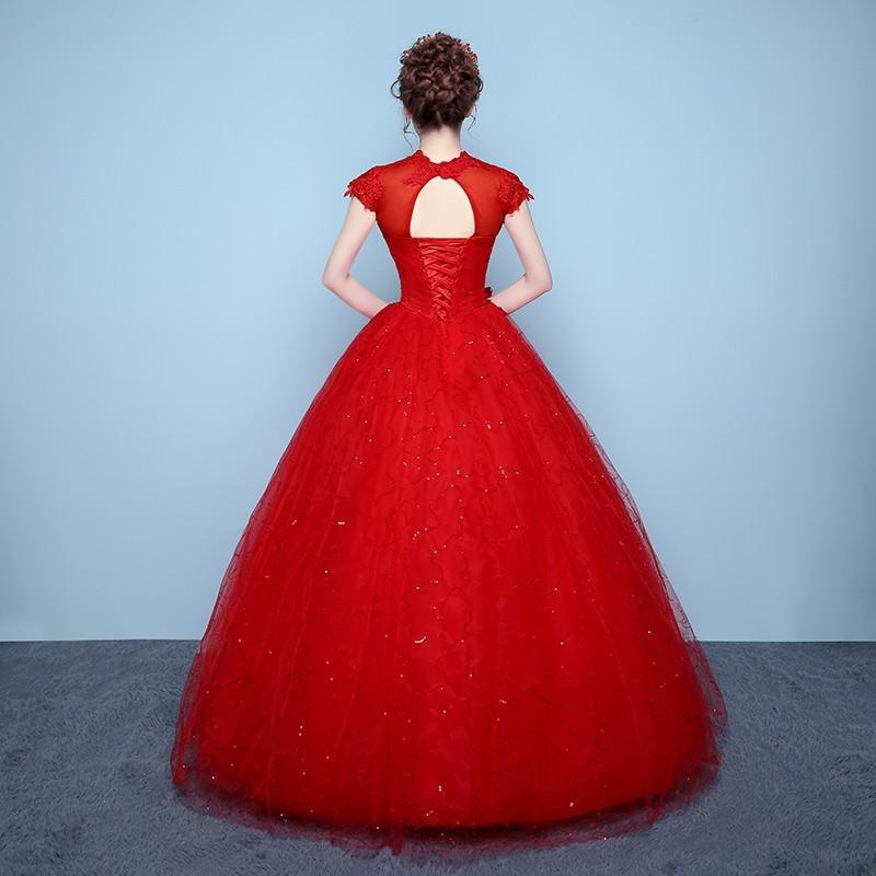 ウェディングドレス ブライズメイドドレス ワンピース 大きいサイズ 花嫁ドレス 花嫁 結婚式 披露宴 体型カバー ホワイト レッド フォーマル