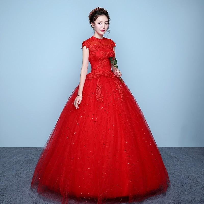 ウェディングドレス ブライズメイドドレス ワンピース 大きいサイズ 花嫁ドレス 花嫁 結婚式 披露宴 体型カバー ホワイト レッド フォーマル