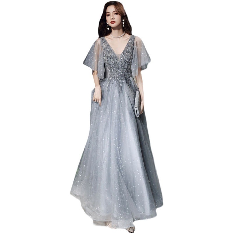 宴会気質タキシード2024新型痩せ高級小衆花嫁服年次総会司会者ワンピース春