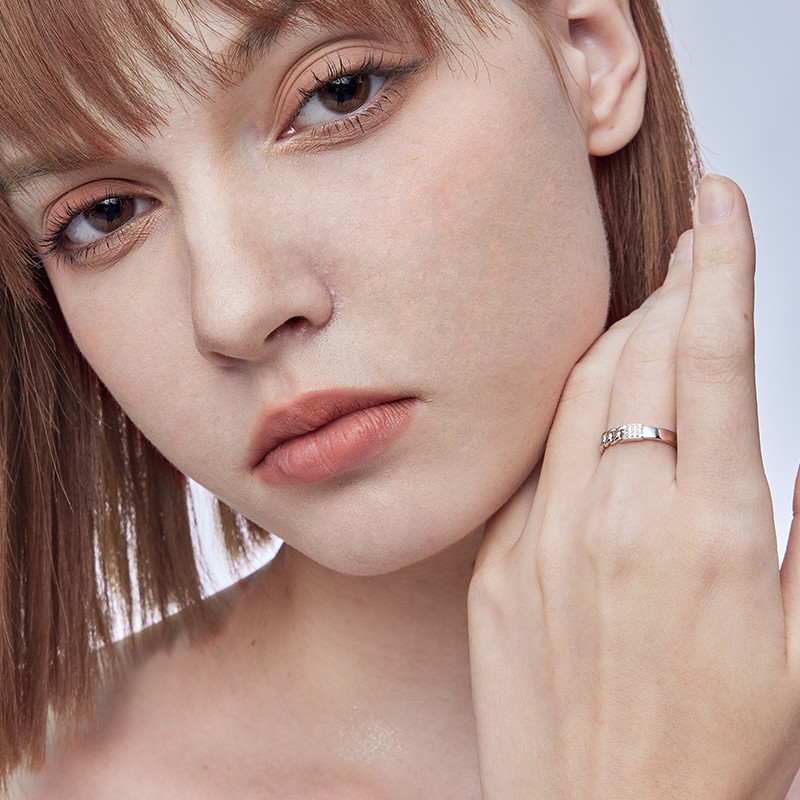 トレンディなブランド 925 スターリングシルバーリング夏のラブサイクルカップルのペアロマンチックなオープンリングデザインニッチ