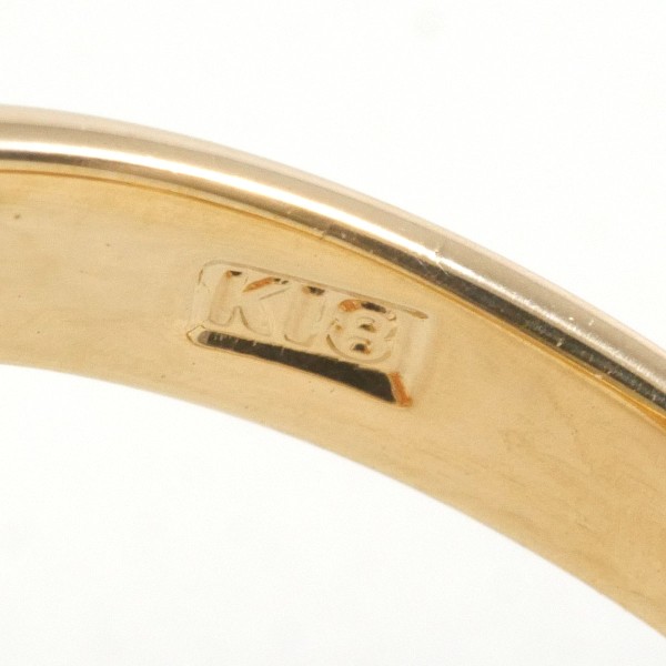 K18 18金 YG イエローゴールド リング 指輪 9号 サンゴ ジュエリー 中古