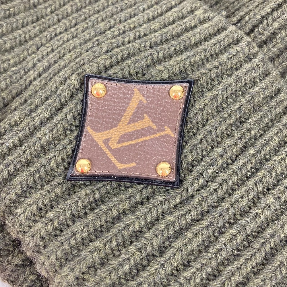 ニット帽 M77289 ビーニーLV モノグラム ビーニー 帽子 ニット帽 ニットキャップ ウール カーキ