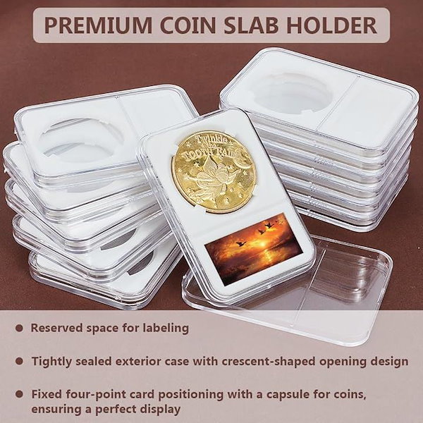 Qoo10] 12個 記念硬貨 ケース プラスチック