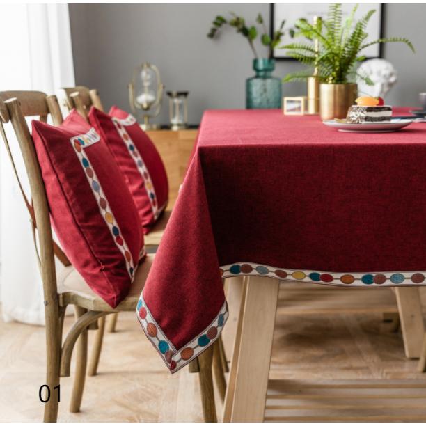 団体購入8点セットテーブルクロス 北欧 おしゃれ テーブルセッティング 布 四角形 長方形 切り替え 高級感 テーブルクロス お手入れ簡単 撥水 汚れ防止 家庭用 食卓カバー 5色