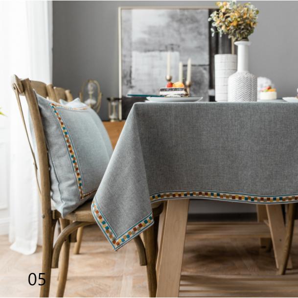 団体購入8点セットテーブルクロス 北欧 おしゃれ テーブルセッティング 布 四角形 長方形 切り替え 高級感 テーブルクロス お手入れ簡単 撥水 汚れ防止 家庭用 食卓カバー 5色