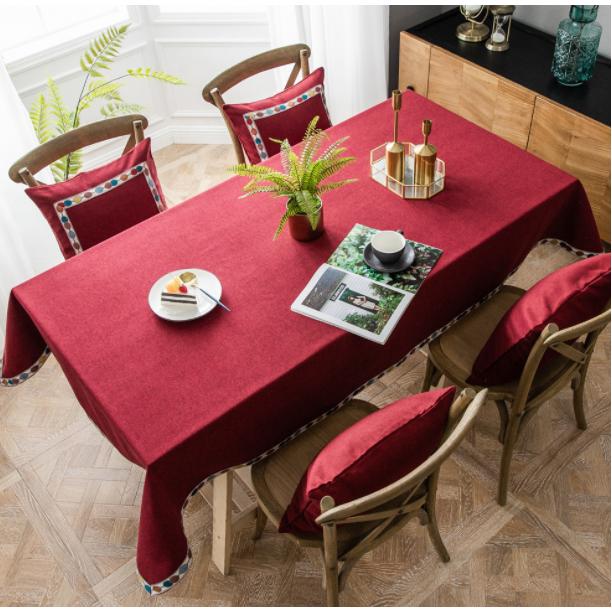 団体購入8点セットテーブルクロス 北欧 おしゃれ テーブルセッティング 布 四角形 長方形 切り替え 高級感 テーブルクロス お手入れ簡単 撥水 汚れ防止 家庭用 食卓カバー 5色