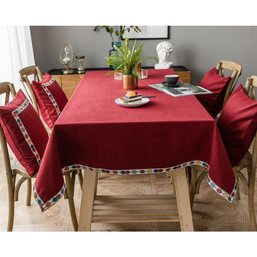 団体購入8点セットテーブルクロス 北欧 おしゃれ テーブルセッティング 布 四角形 長方形 切り替え 高級感 テーブルクロス お手入れ簡単 撥水 汚れ防止 家庭用 食卓カバー 5色