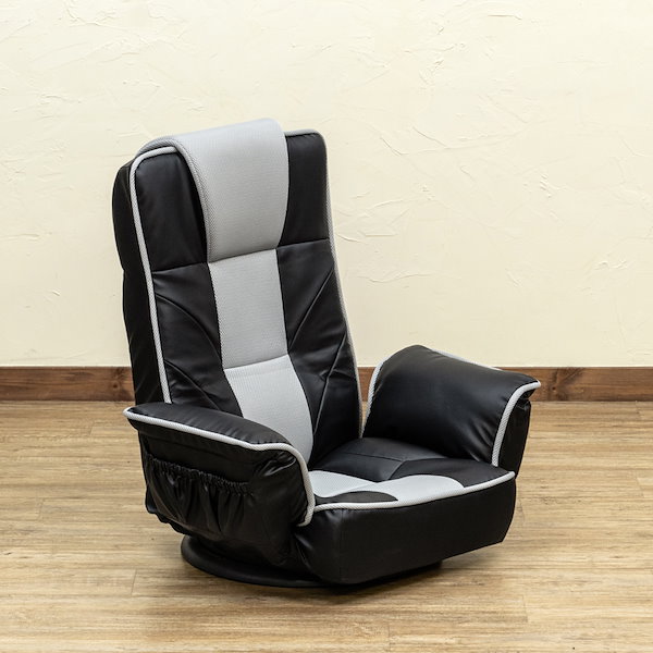 座椅子 回転 肘付き メッシュ 肘掛け Qoo10] 回転式メッシュ肘付座椅子 BK/GR/R