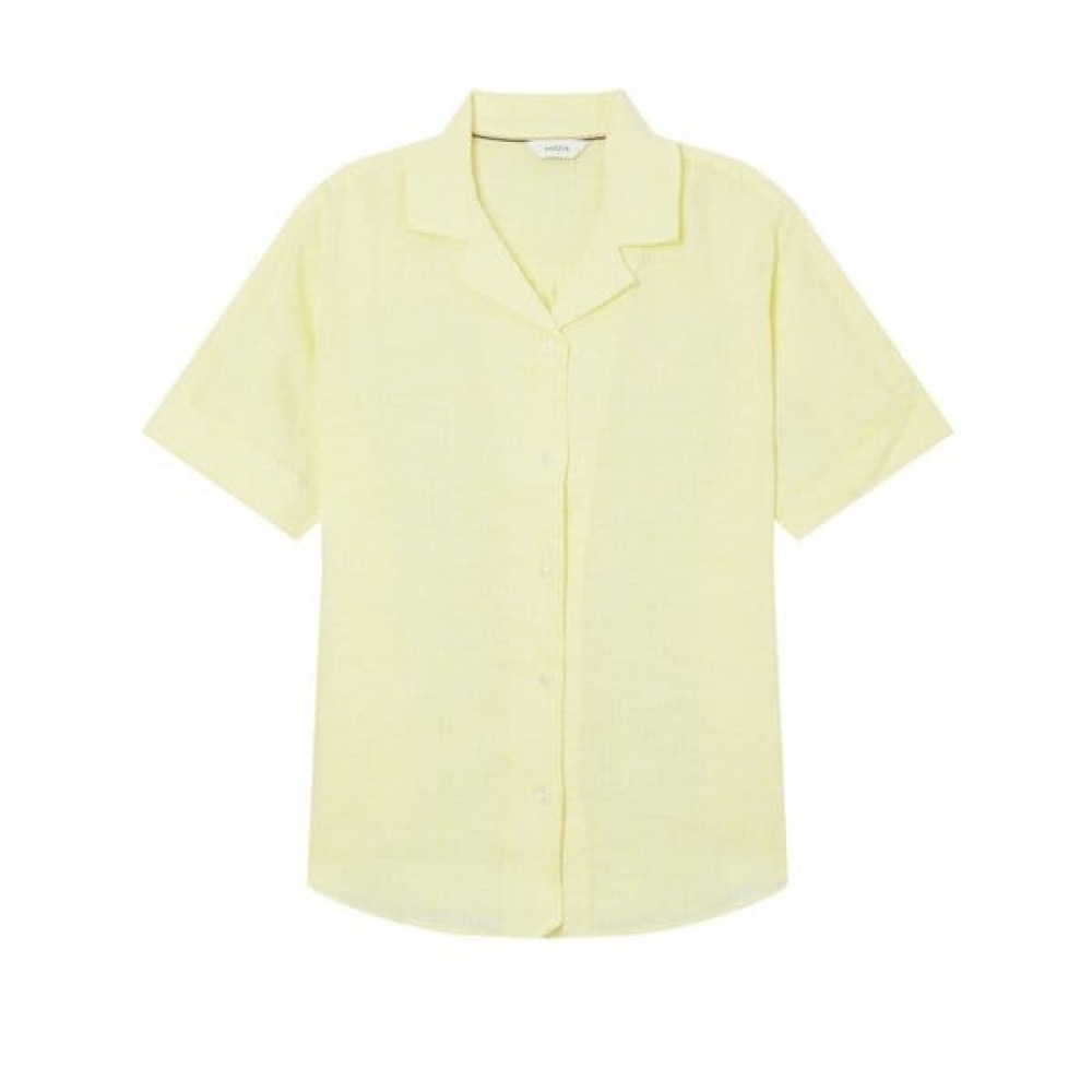[24SS] [リネン] イエローソリッドリネンショートスリーブシャツ HSSH4BC44Y1