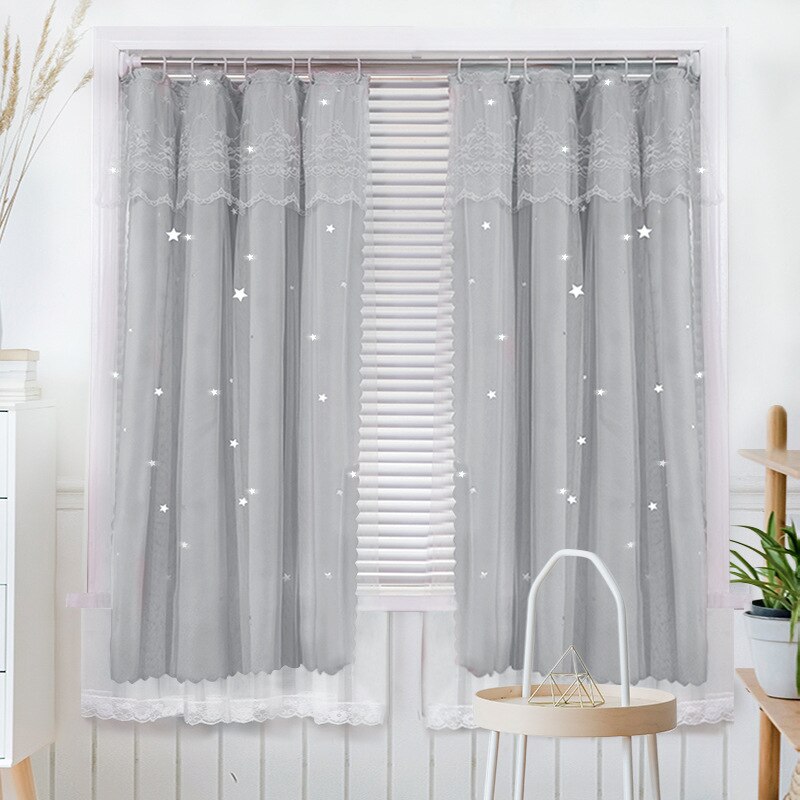 カーテン短いハーフカーテンガーゼカーテン和風穴あきフリー寝室風風ベルクロ和風暖かくロマンチックあまり