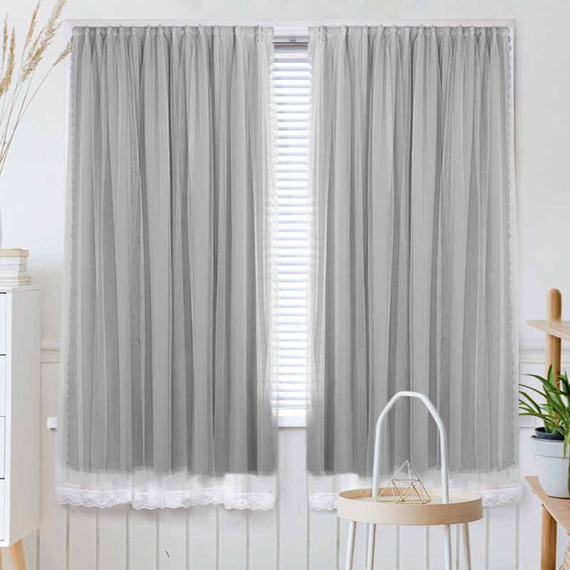 カーテン短いハーフカーテンガーゼカーテン和風穴あきフリー寝室風風ベルクロ和風暖かくロマンチックあまり