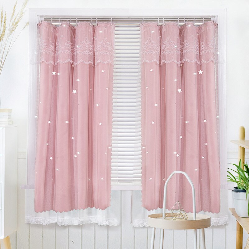 カーテン短いハーフカーテンガーゼカーテン和風穴あきフリー寝室風風ベルクロ和風暖かくロマンチックあまり