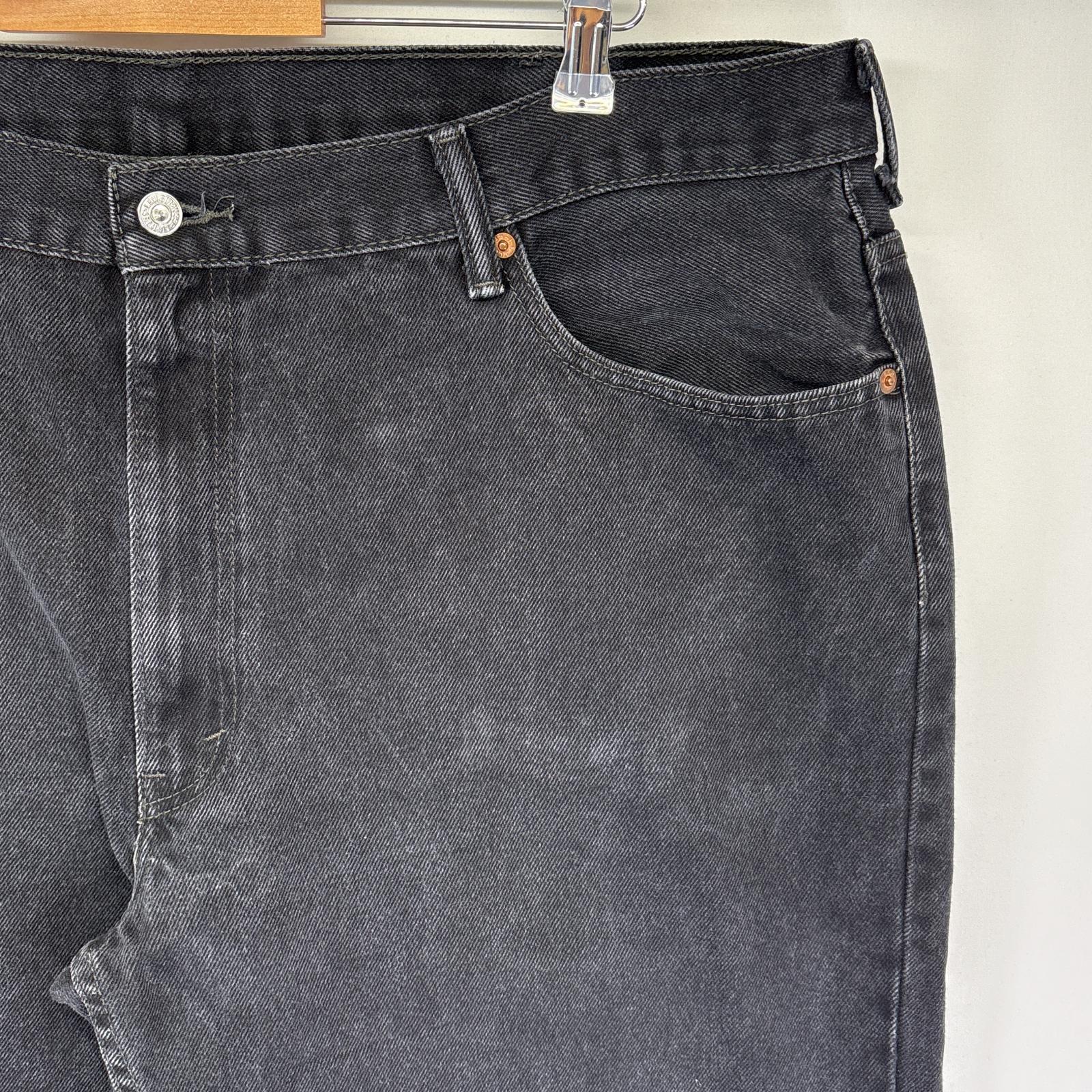 古着 デニムパンツ 550 テーパード 5ポケット ジーンズ ジーパン 色落ち ヒゲ 長ズボン w44 L34 ブラック メンズ 古着 デニムパンツ 550 テーパード 5ポケット ジーンズ ジーパン 色落ち ヒゲ 長ズボン w44 L34 ブラック メンズ