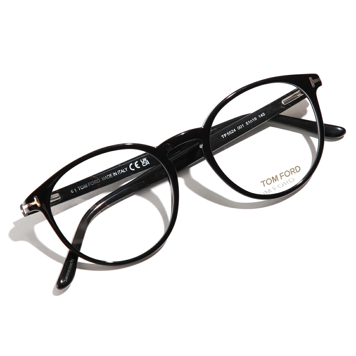 TOM FORD トムフォード メガネ TF5524 FT5524 メンズ ボストン型 フルリム めがね 眼鏡 伊達メガネ 黒縁メガネ Tロゴ アイウェア 001