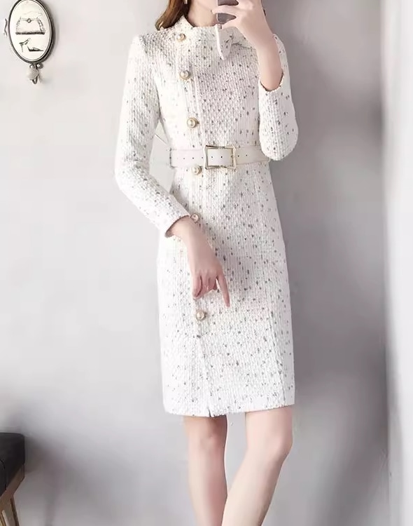 レディース ワンピース 膝丈 長袖 袖あり 襟なし スタンドカラー Iライン フェミニン ベルト スリット サイドスリット ハイウエスト 前開き コンサバ ボタン ポリエステル かわいい 大人可愛い レディース ワンピース 膝丈 長袖 袖あり 襟なし スタンドカラー Iライン フェミニン ベルト スリット サイドスリット ハイウエスト 前開き コンサバ ボタン ポリエステル かわいい 大人可愛い