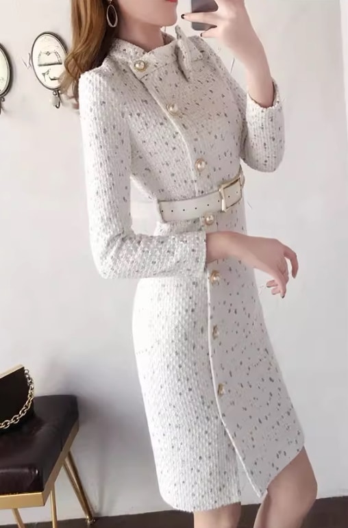 レディース ワンピース 膝丈 長袖 袖あり 襟なし スタンドカラー Iライン フェミニン ベルト スリット サイドスリット ハイウエスト 前開き コンサバ ボタン ポリエステル かわいい 大人可愛い レディース ワンピース 膝丈 長袖 袖あり 襟なし スタンドカラー Iライン フェミニン ベルト スリット サイドスリット ハイウエスト 前開き コンサバ ボタン ポリエステル かわいい 大人可愛い