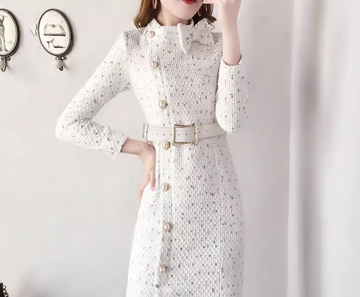 レディース ワンピース 膝丈 長袖 袖あり 襟なし スタンドカラー Iライン フェミニン ベルト スリット サイドスリット ハイウエスト 前開き コンサバ ボタン ポリエステル かわいい 大人可愛い レディース ワンピース 膝丈 長袖 袖あり 襟なし スタンドカラー Iライン フェミニン ベルト スリット サイドスリット ハイウエスト 前開き コンサバ ボタン ポリエステル かわいい 大人可愛い