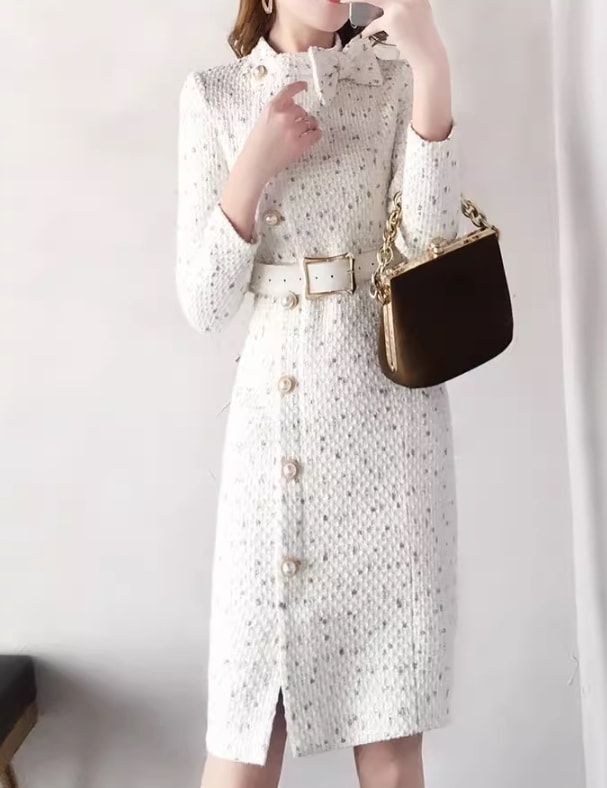 レディース ワンピース 膝丈 長袖 袖あり 襟なし スタンドカラー Iライン フェミニン ベルト スリット サイドスリット ハイウエスト 前開き コンサバ ボタン ポリエステル かわいい 大人可愛い レディース ワンピース 膝丈 長袖 袖あり 襟なし スタンドカラー Iライン フェミニン ベルト スリット サイドスリット ハイウエスト 前開き コンサバ ボタン ポリエステル かわいい 大人可愛い