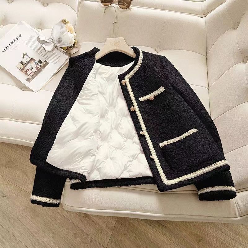 フレンチな小香風のおしゃれな厚手のダウンジャケット