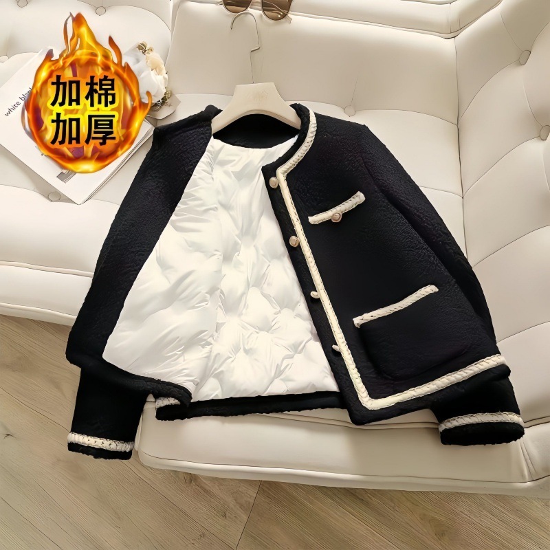 フレンチな小香風のおしゃれな厚手のダウンジャケット