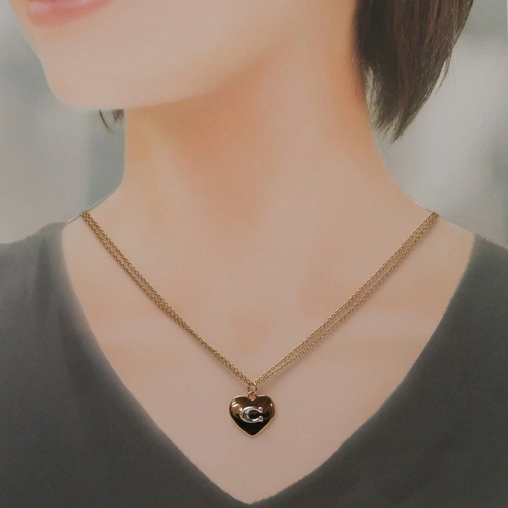 ネックレス チェーン ペンダント ロゴ ハート 6063GDSV ネックレス チェーン ペンダント ロゴ ハート 6063GDSV