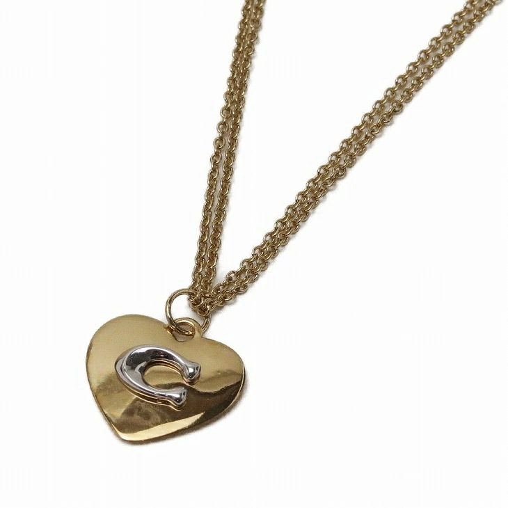 ネックレス チェーン ペンダント ロゴ ハート 6063GDSV ネックレス チェーン ペンダント ロゴ ハート 6063GDSV