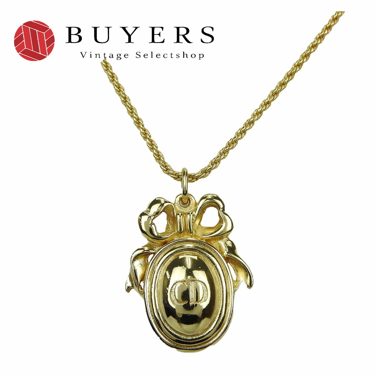 中古 クリスチャンディオール Christian Dior CDネックレス ゴールド CDチャーム レディース ネックレス ロゴ GP メッキ アクセサリー 小物 上品 女性 accessories