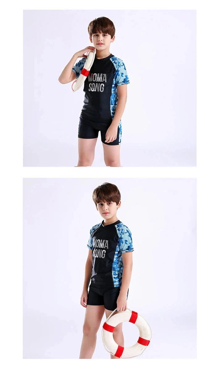キッズ 男子 キッズサーフパンツ フィットネス スイムキャップ 3点セット 海水パンツ ジュニア 男 セパレート 【7月の新作特典】水着 海パン 子供水着 こども 男の子 子供用 スクール水着 迷彩柄