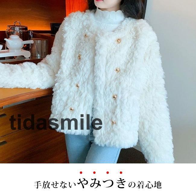 品大人気ファーコートレディースふわとろフェイクファーブルゾンコートアウタードルマンスリーブドロップショルダーボア
