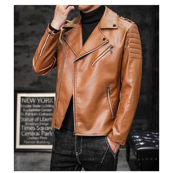 Qoo10] 品質いいな新品 ライダースジャケット 革