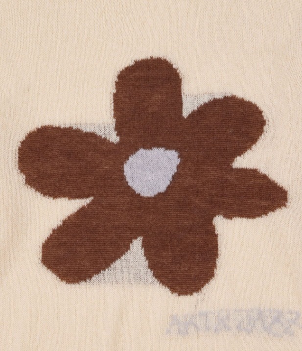 【THE MUSEUM VISITOR】 FLOWER JACQUARD SUMMER KNIT (BEIGE) THE MUSEUM VISITOR】 FLOWER JACQUARD SUMMER KNIT : BEIGE ニット