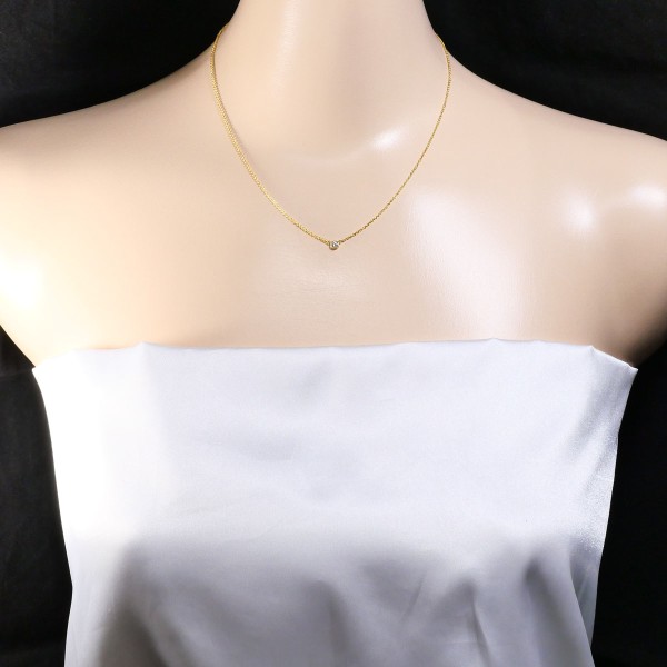 ティファニー バイザヤード K18YG ネックレス ダイヤ 箱 袋 約40cm ジュエリー 中古 ティファニー バイザヤード K18YG ネックレス ダイヤ 箱 袋 約40cm ジュエリー 中古