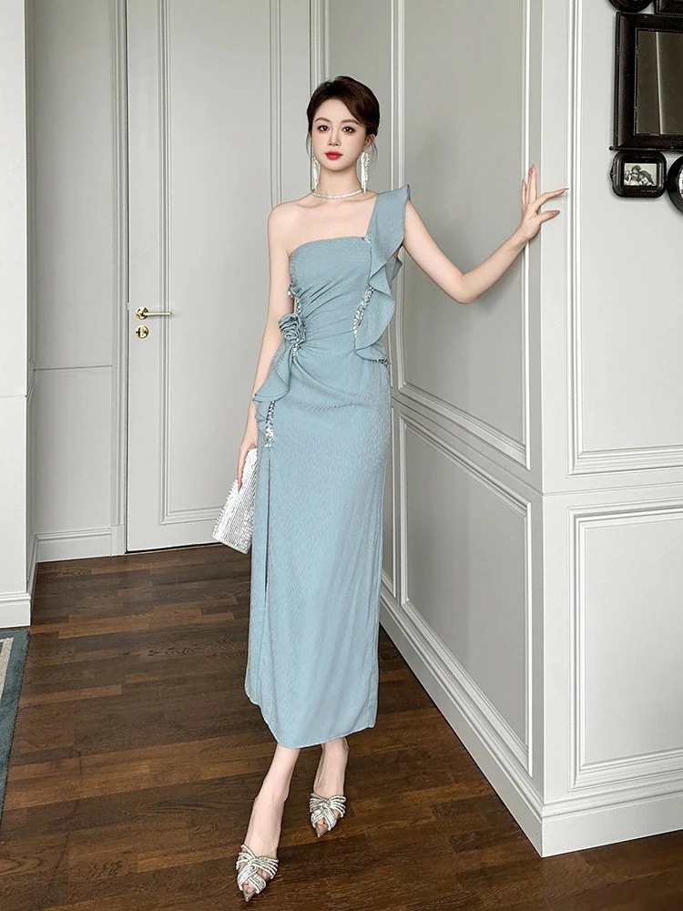 2025夏 オフショルダー ワンピース 花飾り 着痩せ スリット ドレス パーティー キャバ 大人 同窓会 披露宴 卒業式 結婚式 演奏会 ウェディング 二次会 2025夏 オフショルダー ワンピース 花飾り 着痩せ スリット ドレス パーティー キャバ 大人 同窓会 披露宴 卒業式 結婚式 演奏会 ウェディング 二次会