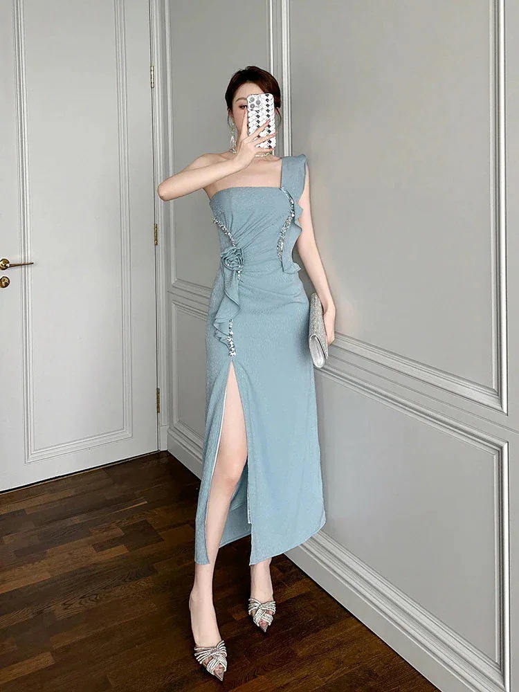 2025夏 オフショルダー ワンピース 花飾り 着痩せ スリット ドレス パーティー キャバ 大人 同窓会 披露宴 卒業式 結婚式 演奏会 ウェディング 二次会 2025夏 オフショルダー ワンピース 花飾り 着痩せ スリット ドレス パーティー キャバ 大人 同窓会 披露宴 卒業式 結婚式 演奏会 ウェディング 二次会