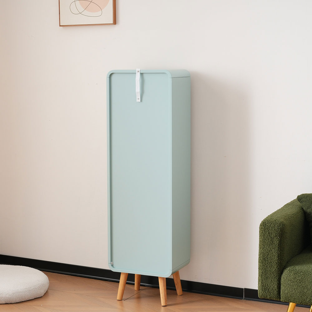 コレクションケース コレクションシェルフ ガラスディスプレイキャビネット4段 高さ調節可能 フィギュア 収納 背面ミラー 強化ガラス棚 サイズ：幅36*奥行26.5*高さ121CM ライトグリーン