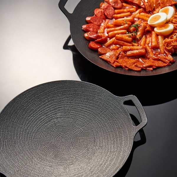 [LACENA] 鉄板 マルチグリドル IH対応 + 専用ケース付き / 36cm グリル 丸型 キャンプギア 焼肉 マルチ鉄板プレート 韓国雑貨 業務用 調理器具