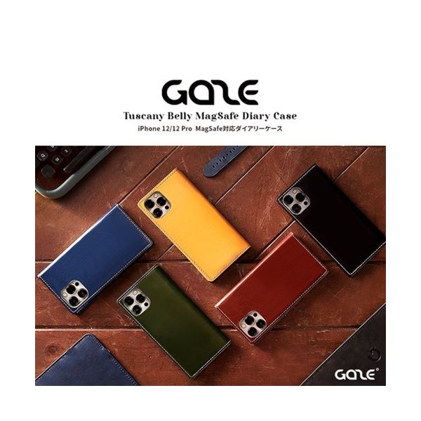 GAZE iPhone 13/12/12 Pro Tuscany Belly MagSafe対応ダイアリーケース イエロー GZ20916i12PYL
