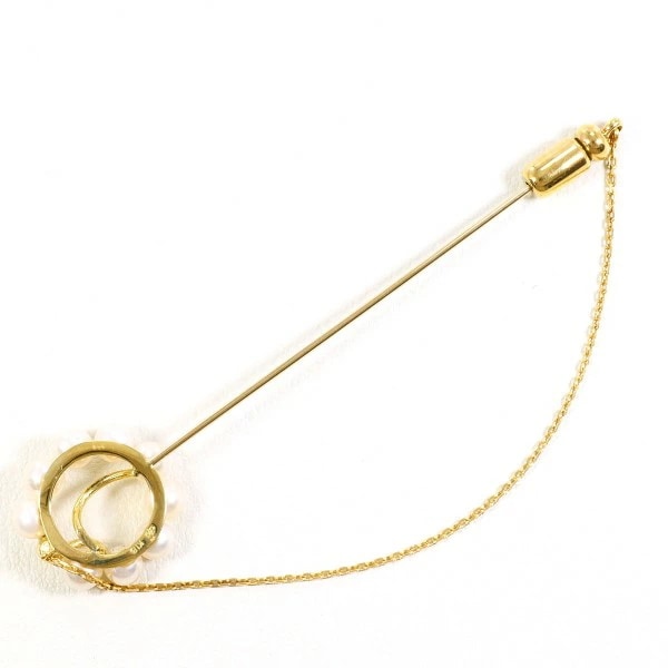 K18 18金 YG イエローゴールド 合金 ピンブローチ パール (真珠) ジュエリー 中古 K18 18金 YG イエローゴールド 合金 ピンブローチ パール (真珠) ジュエリー 中古