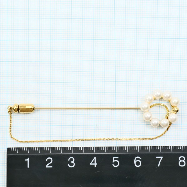 K18 18金 YG イエローゴールド 合金 ピンブローチ パール (真珠) ジュエリー 中古 K18 18金 YG イエローゴールド 合金 ピンブローチ パール (真珠) ジュエリー 中古