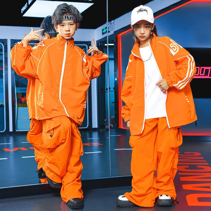 元旦の子供の街のダンスのファッション服の男の子のhiphopのドラムの舞台の表の演出服の女の子のゆったりしているヒップホップのスーツ