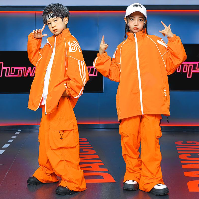 元旦の子供の街のダンスのファッション服の男の子のhiphopのドラムの舞台の表の演出服の女の子のゆったりしているヒップホップのスーツ