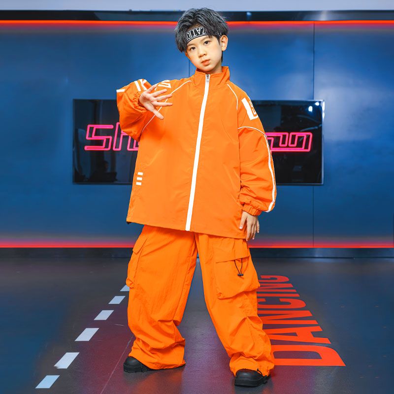 元旦の子供の街のダンスのファッション服の男の子のhiphopのドラムの舞台の表の演出服の女の子のゆったりしているヒップホップのスーツ