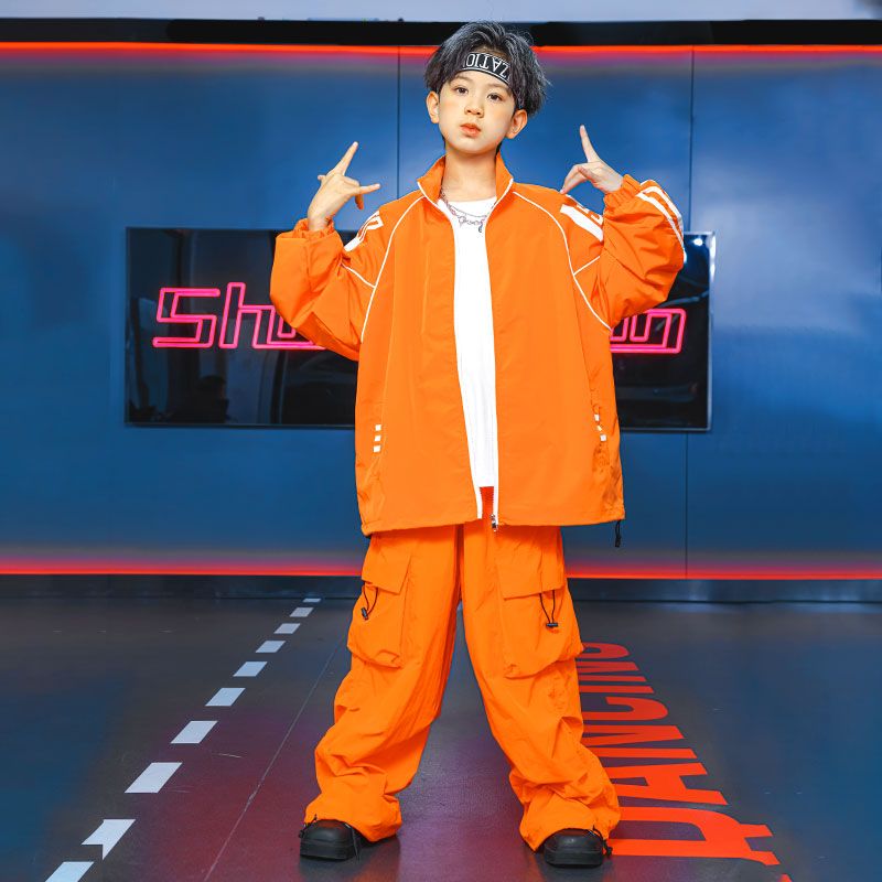 元旦の子供の街のダンスのファッション服の男の子のhiphopのドラムの舞台の表の演出服の女の子のゆったりしているヒップホップのスーツ