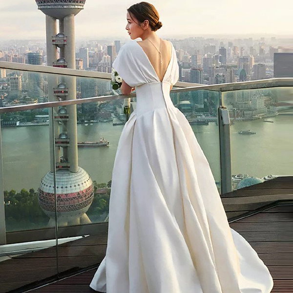 Aラインドレス ウェティグドレス ロングドレス 結婚式 パーティードレス 安い 大きいサイズ 二次会 海外挙式 花嫁 ドレス おしゃれ 長袖 パーティードレス ウェティグドレス ロングドレス 結婚式 Aラインドレス 安い 大きいサイズ 二次会 海外挙式 花嫁 ドレス 花嫁 ワンピース  エンパイア anu Aラインドレス ミディアム ネイビー XS S M L XL XXL XXXL 結婚式 大きいサイズ 演奏会 パーティードレス