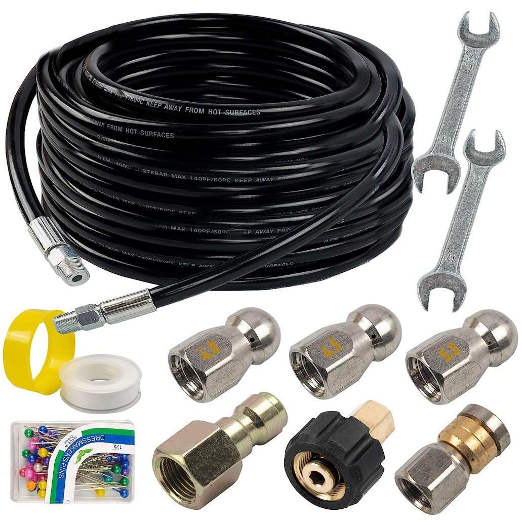 【耐久性抜群】高圧ホース 下水道ノズル セット 高圧洗浄機用 10m 延長ホース 排水管クリーニング 頑丈 耐圧設計 詰まり解消 5000PSI 【耐久性抜群】高圧ホース 下水道ノズル セット 高圧洗浄機用 10m 延長ホース 排水管クリーニング 頑丈 耐圧設計 詰まり解消 5000PSI