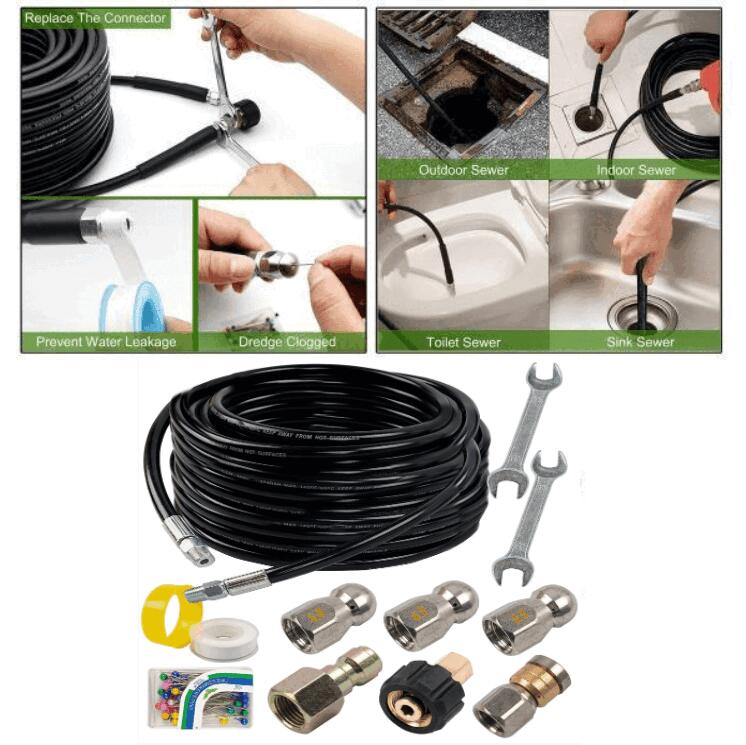 【耐久性抜群】高圧ホース 下水道ノズル セット 高圧洗浄機用 10m 延長ホース 排水管クリーニング 頑丈 耐圧設計 詰まり解消 5000PSI 【耐久性抜群】高圧ホース 下水道ノズル セット 高圧洗浄機用 10m 延長ホース 排水管クリーニング 頑丈 耐圧設計 詰まり解消 5000PSI