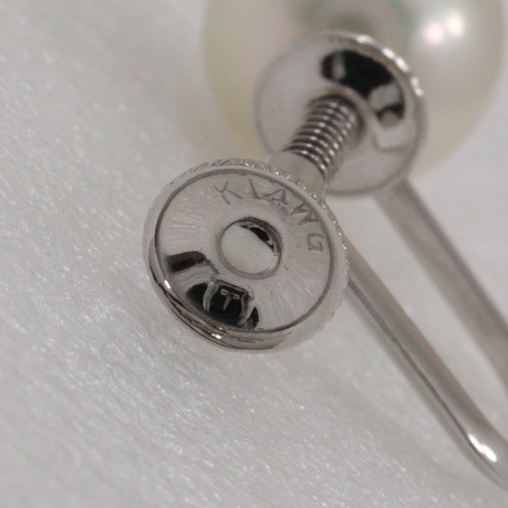 真珠 イヤリング 8.0mm K14ホワイトゴールド パール 約2.8g