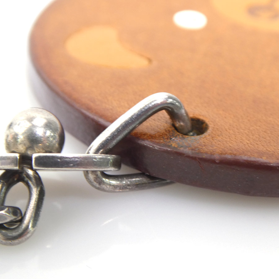 エルメス HERMES チャーム アニマルモチーフ くま レザー/メタル ブラウン/シルバー レディース e60808n