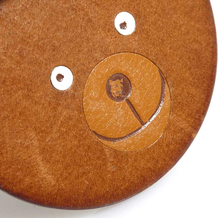 エルメス HERMES チャーム アニマルモチーフ くま レザー/メタル ブラウン/シルバー レディース e60808n