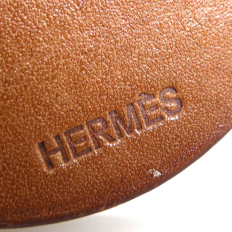 エルメス HERMES チャーム アニマルモチーフ くま レザー/メタル ブラウン/シルバー レディース e60808n